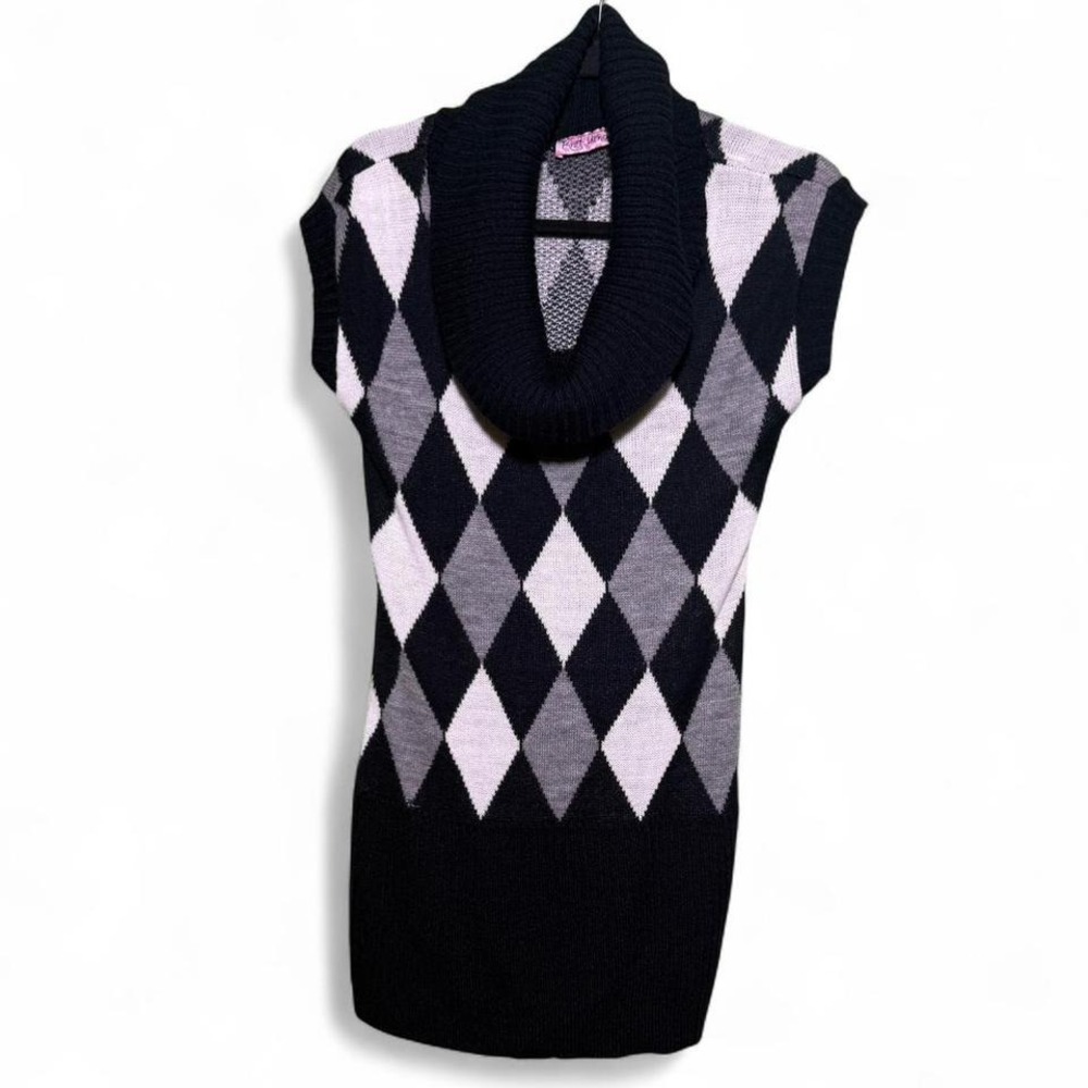 Knit Minded (check measurements) black and white cowl neck sweater dress